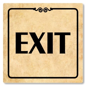 Exit, 100x100mm, pergamen, Texas
